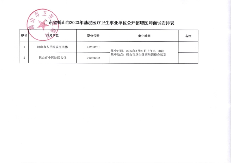 广东省皇家国际官网
2023年基层医疗卫生事业单位公开招聘医师面试安排公告2023.04.13_00(2).jpg